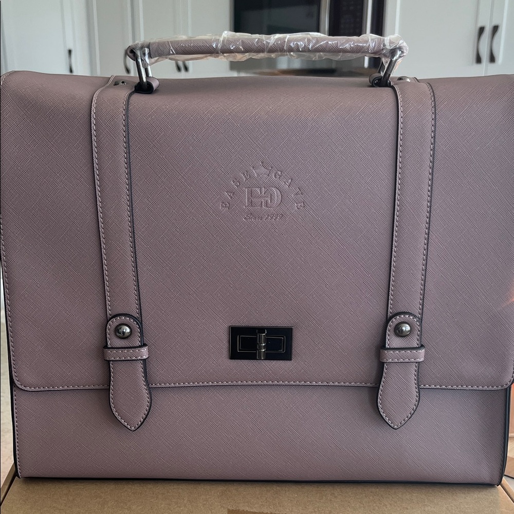 Laptop Briefcase. 15.6 Vintage Purple. 
Saffiano Eco Leather